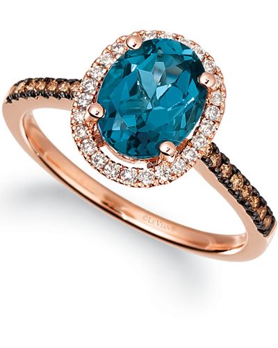 Le Vian ® Amethyst (1-3/8 Ct. T.w.) & Diamond (1/4 Ct. T.w) Ring In 14k Rose Gold - Blue