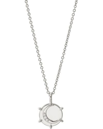 AVA NADRI Moon Pendant Necklace - Metallic