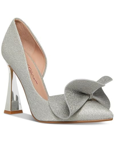 Betsey Johnson Nobble Structured Bow Slip-on Pumps - Gray