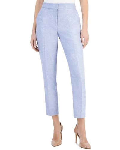 Tahari Slim-fit Side-pocket Woven Ankle Pants - Blue
