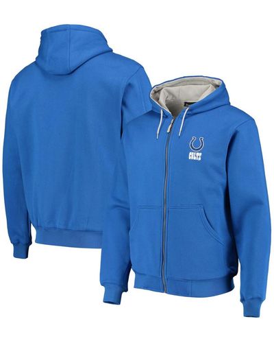 Dunbrooke Royal Indianapolis Colts Craftsman Thermal Lined Full-zip Hoodie - Blue