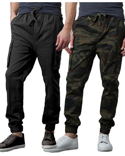 Galaxy By Harvic Slim Fit Stretch Cargo jogger Pants - Black