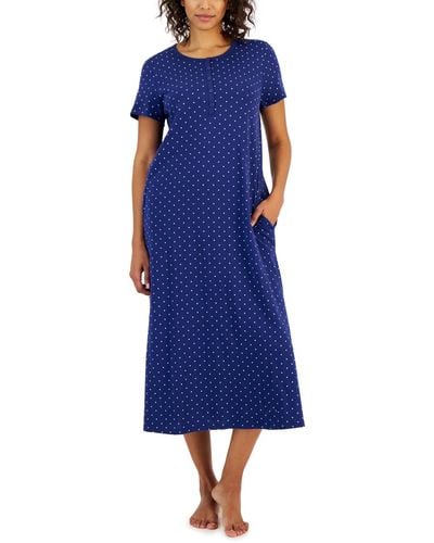 Charter Club Cotton Printed Nightgown - Blue