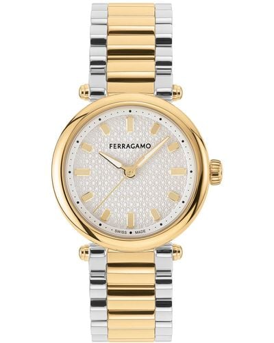 Ferragamo Salvatore Swiss Two-tone Stainless Steel Bracelet Watch 30mm - Metallic