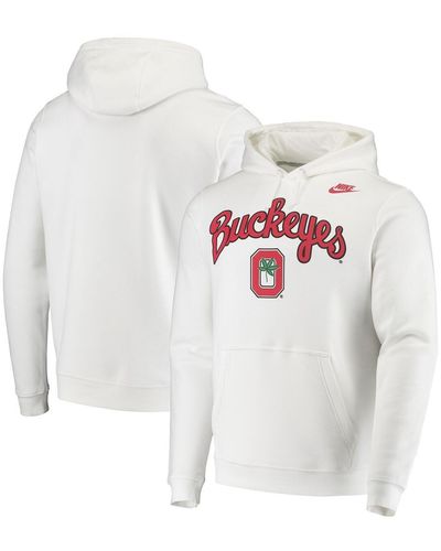 Nike Ohio State Buckeyes Script Vintage-like School Logo Pullover Hoodie - White