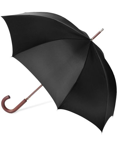 Totes Auto Wooden Stick Umbrella - Black