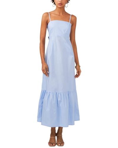 Cece Bow Back Sleeveless Cotton Maxi Dress - Blue