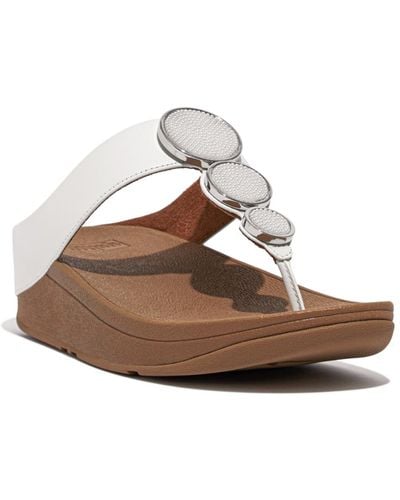 Fitflop Fino Bauble-bead Toe-post Sandals in Black