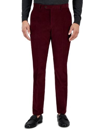 Tommy Hilfiger Modern-fit Solid Corduroy Pants - Red