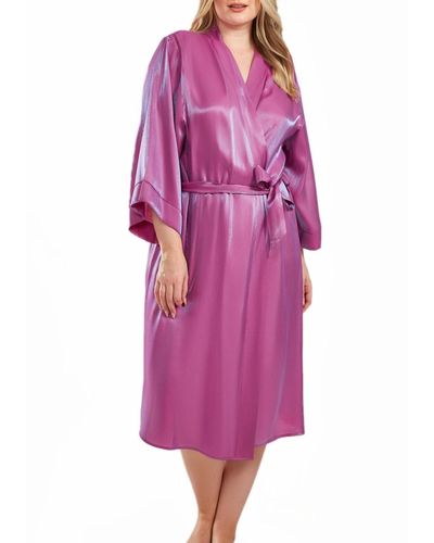 iCollection Skyler Plus Size Irredesant Robe - Purple