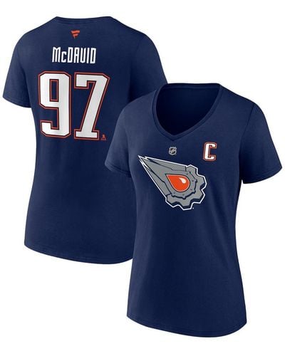 Fanatics Connor Mcdavid Edmonton Oilers Special Edition 2.0 Name And Number V-neck T-shirt - Blue