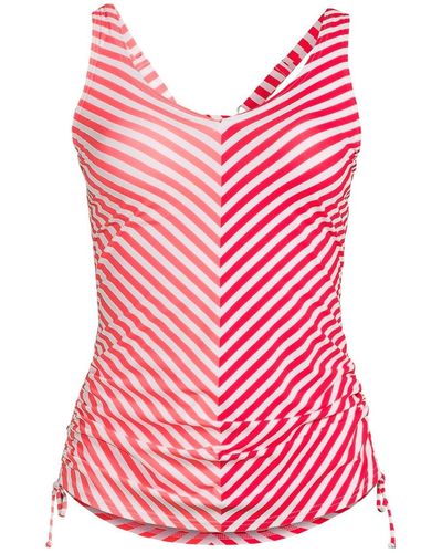 Lands' End Adjustable V-neck Underwire Tankini Swimsuit Top Adjustable Straps - Pink