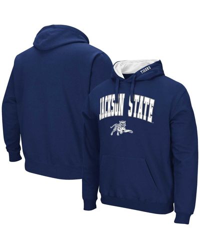 Colosseum Athletics Jackson State Tigers Arch & Logo Pullover Hoodie - Blue