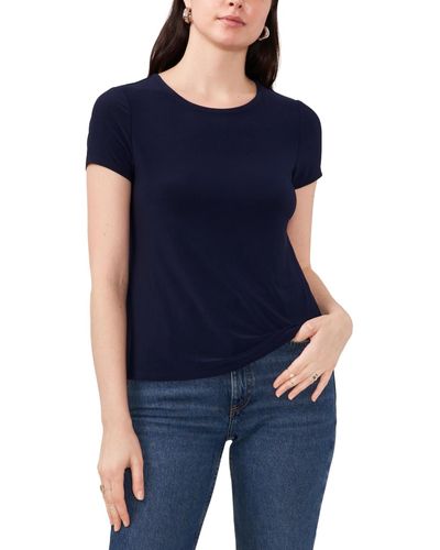 Vince Camuto Keyhole Back Short Sleeve Top - Blue