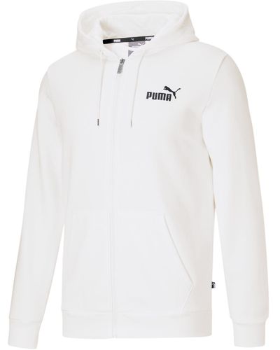 PUMA Zip-front Long Sleeve Small Logo Hoodie - White