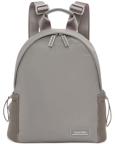 Calvin Klein Jessie Mesh Side Pocket Nylon Backpack - Gray