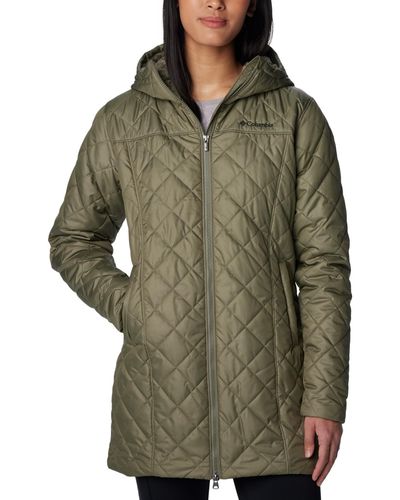 Columbia Copper Crest Hooded Fleece-lined Mid-length Coat - Green