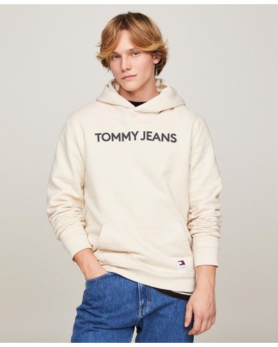 Tommy Hilfiger Bold Classic Pullover Logo Hoodie - Natural