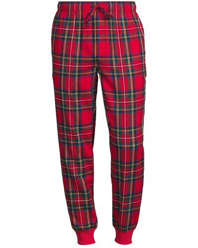Lands' End Big & Tall Flannel jogger Pajama Pants - Red