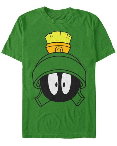 Fifth Sun Looney Tunes Marvin The Martian Big Face Short Sleeve T-shirt - Green