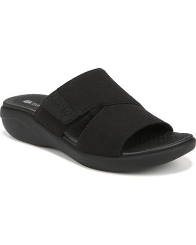 Bzees Carefree Washable Slide Sandals - Black