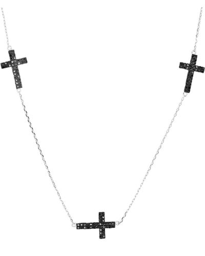 Macy's Spinel Crosses Necklace (1 1/3 Ct. T.w. - White