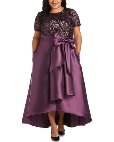 R & M Richards Plus Size High-low Gown - Purple