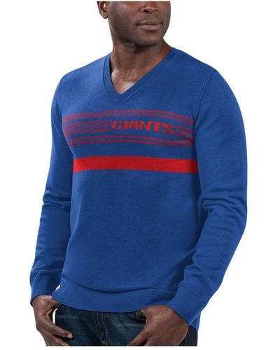 Starter New York Giants Legacy Collection V-neck Pullover Sweater - Blue