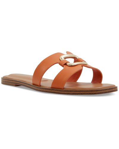 ALDO Nydaokin Buckle Cutout Slip-on Flat Sandals - Brown