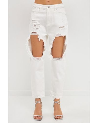 Grey Lab Distressed Jeans - White
