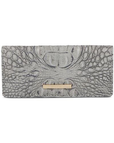 Brahmin Ady Embossed Leather Wallet - Gray