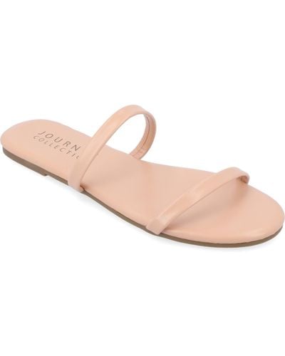Journee Collection Adyrae Flat Sandals - Pink