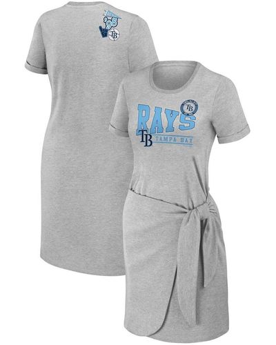WEAR by Erin Andrews Tampa Bay Rays Knotted T-shirt Dress - Gray