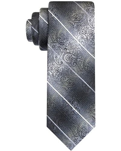 Van Heusen Stripe Paisley Tie - Gray