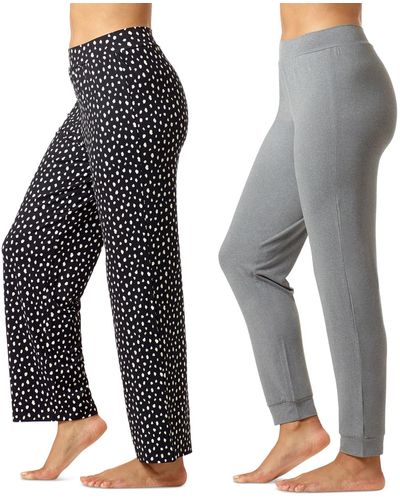 Hue 2-pk. Pure Comfort Mid-rise Pajama Pants - Black