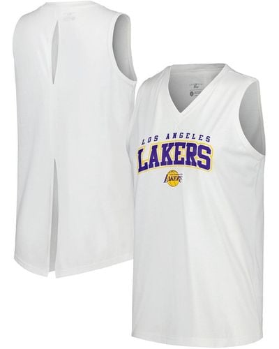 Levelwear Los Angeles Lakers Paisley Peekaboo Tank Top - White