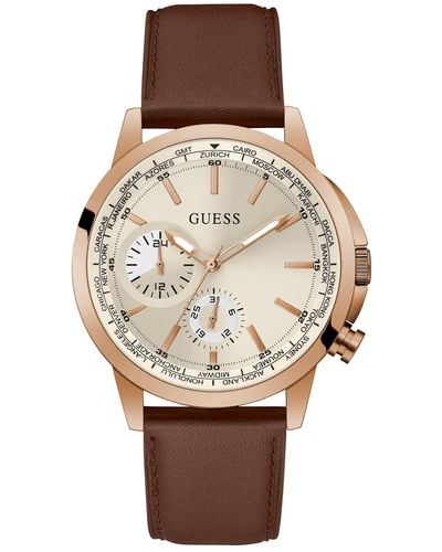 Guess Multifunction Stainless Steel Watch 44mm - Natural