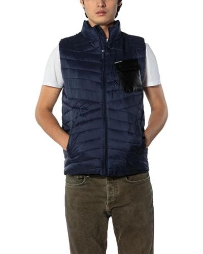 Members Only Puffer Vest Jacket - Blue