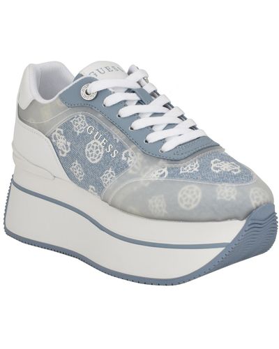 Guess Camrio Casual Double Platform Lace Up Sneakers - Gray