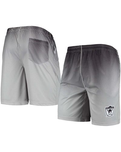FOCO Black And Silver Las Vegas Raiders Historic Logo Pixel Gradient Training Shorts - Gray