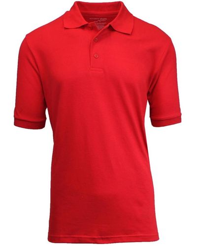 Galaxy By Harvic Short Sleeve Pique Polo Shirts - Red