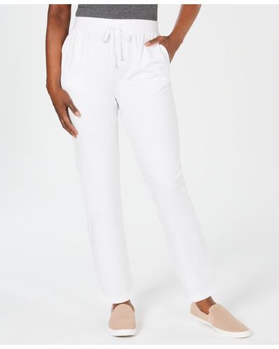 Karen Scott Petite Short Active Drawstring Pant - White