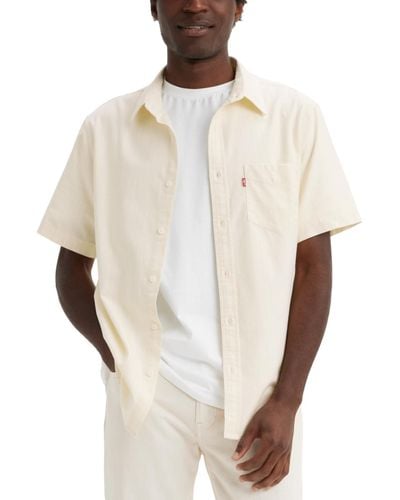 Levi's Classic 1 Pocket Short Sleeve Regular Fit Shirt - Natural