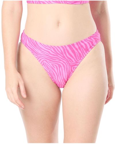 Michael Kors Michael Classic Animal-print Bikini Bottom - Pink