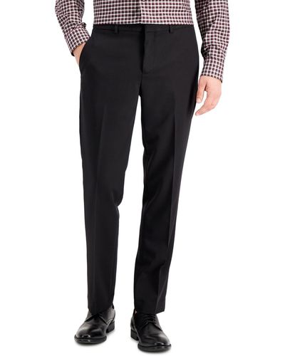 Perry Ellis Modern-fit Stretch Solid Resolution Pants - Black