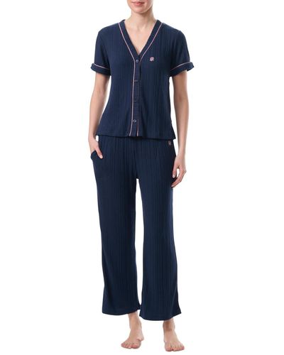 Tommy Hilfiger 2-pc. Short-sleeve Pajamas Set - Blue
