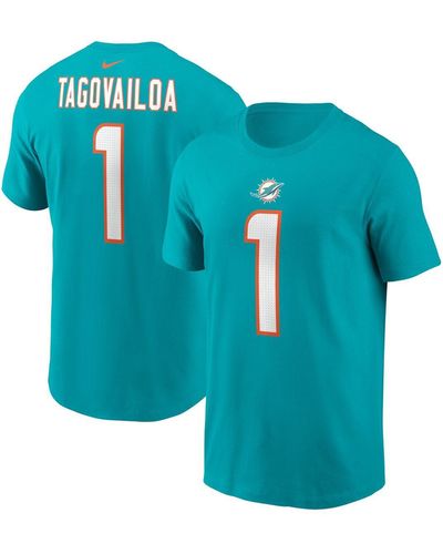 Nike Tua Tagovailoa Miami Dolphins Player Name And Number T-shirt - Blue