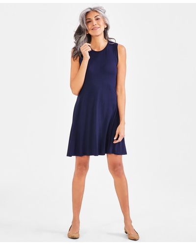 Style & Co. Sleeveless Flip-flop Dress - Blue