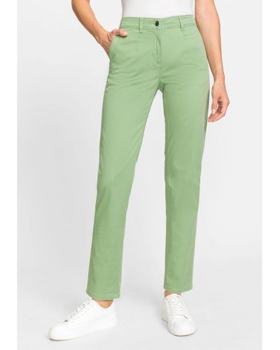 Olsen Lisa Fit Straight Leg Twill Pant - Green