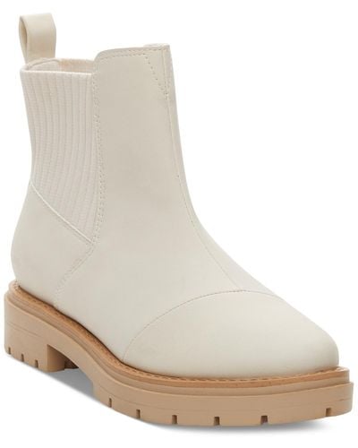 TOMS Cort Lug Sole Pull On Chelsea Booties - Natural